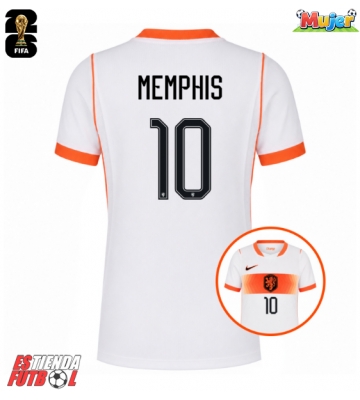 Países Bajos Memphis Depay #10 Segunda Equipación Mujer Mundial 2026 Manga Corta